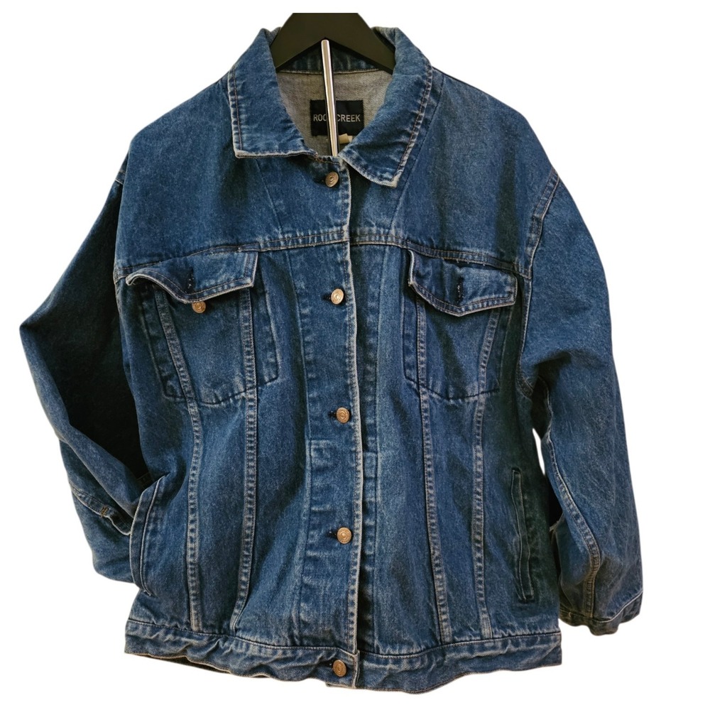 Vtg Rock Creek Blue Denim Trucker Jacket SZ 2X, Xcellnt Condition, Classic Style
